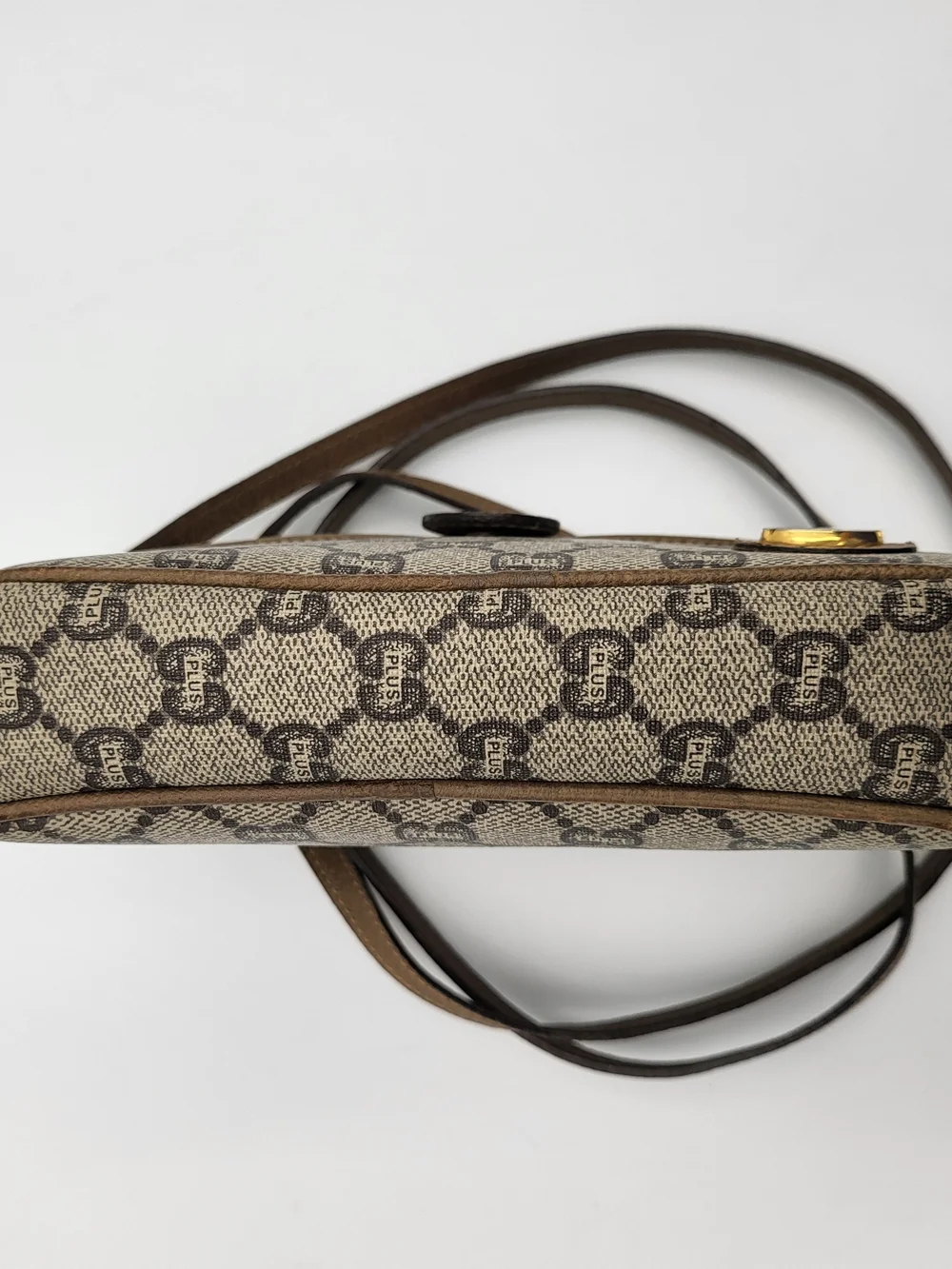 GUCCI GG PLUS CANVAS BEIGE SHOULDER CROSSBODY BAG..Vintage Authentic..
